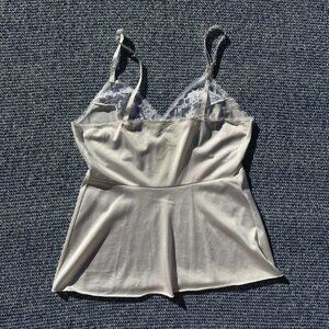 Vintage Vanity Fair White Nylon Lace Camisole Size 32